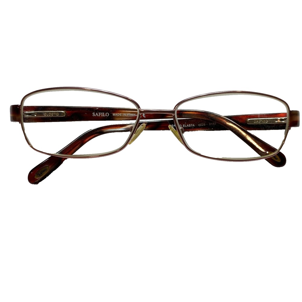 Safilo Elasta Eyeglasses 4826 Brown Rectangular Frame Italy 54-15-135